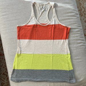 Like NEW Poof! Color Block Razor Back Tank Top Sz L